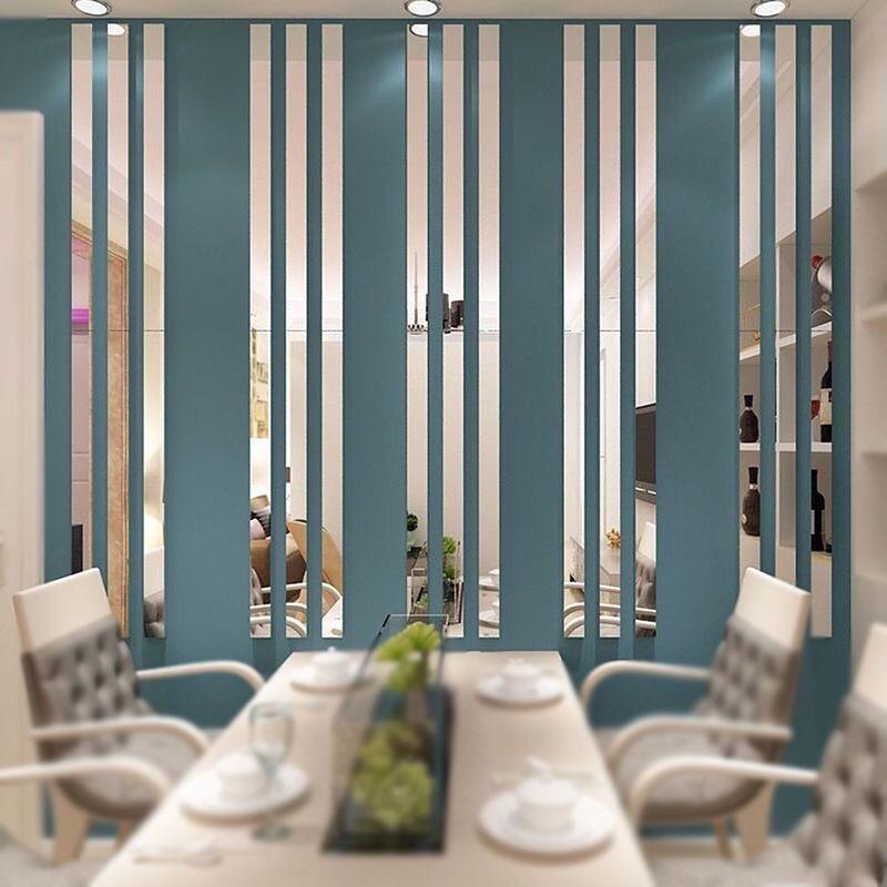 Adesivi Decorativi Murali Specchio Acrilico 1,2m - Set di 5 Strisce Lunghe