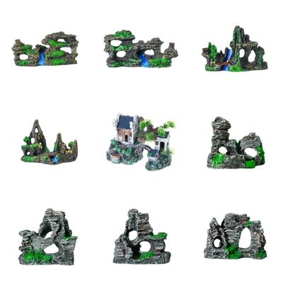 Resins Mountain Aquariums Decoration Natural Underwater Artificial Landscape for Pet Resting and Playing