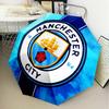 1 Stück Manchester City F.C. Bedruckter Regenschirm Faltbarer Regenschirm, Automatischer Regenschirm 8-Speichen für Reisen, Camping Fan-Geschenke Weihnachtsgeschenke