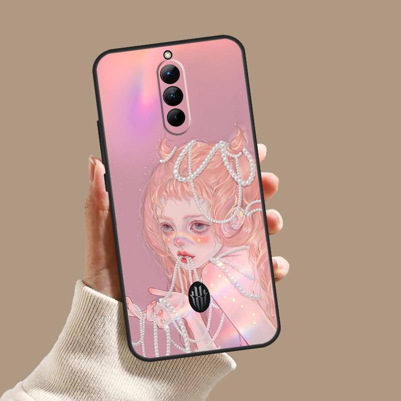 Cute And Beauty Girl Color Painting Case For ZTE Nubia Red Magic 10 10S 9S 8S 8 9 11 Pro Plus 6 7 6S 7S Pro 5G 6R 10 Air Cover