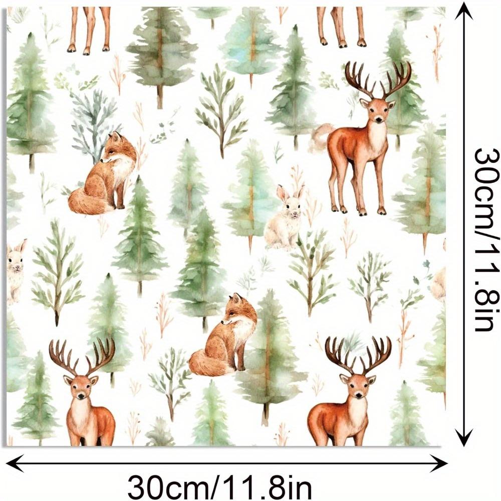 Woodland Animal Scrapbook Paper - 24 Sheets Woodland Animals Pattern Paper 12 x12  Watercolor Forest Jungle Animal