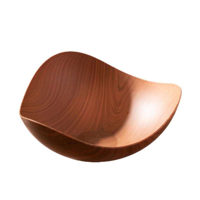 Portable Modern Wooden Look Serving Bowl Ideal For Displaying Fruits And Appetizers During Family Gatherings