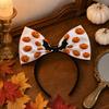 Halloween Bow Headbands, Flexible Non-Slip Hairband with Pumpkin Bat Skeleton Spider Design, Lightweight Headband for Kids Adults Party Cosplay