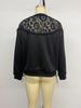 2026 Autumn/Winter Women's Casual Lace Patchwork Pullover Hoodie