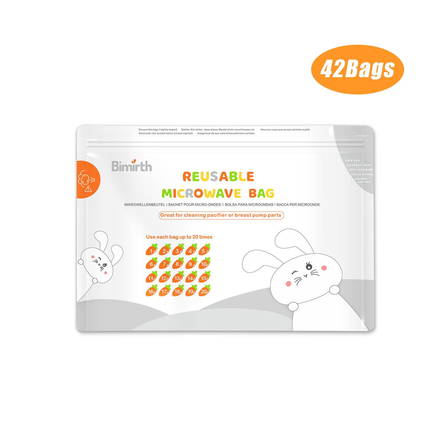 

Microwave Steam Sterilizer Bags (42-Pack) – Sterilizes Baby Bottles and Breast Pump Accessories