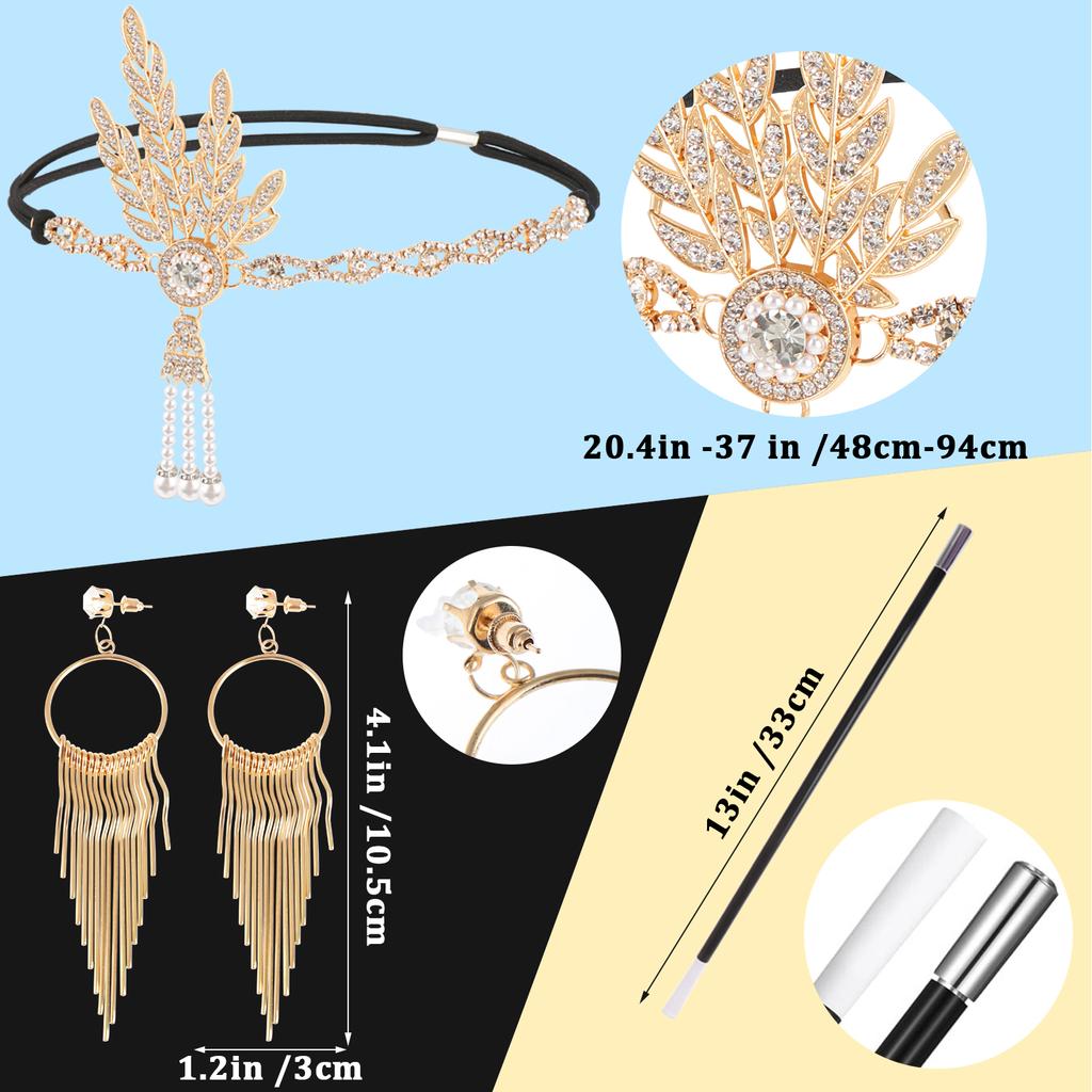 1920S Flapper Set Roaring 1920S Costume Accessories For Women  Flapper