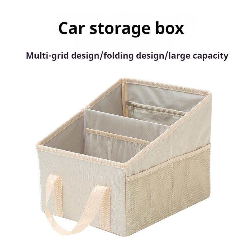 Black Car Trunk Organizer High Capacity Trunk Storage Organizer Box Save Space Car Seat Organizer Car Trunk Storage Box