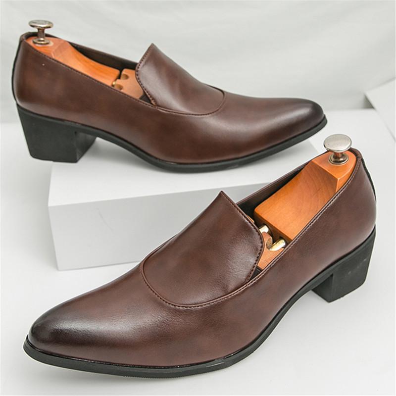 New Britain Gentleman Retro Pointed Black Brown Loafter For Men Pointed Flats Patent Leather Shoes Casual Formal Dress Footwear