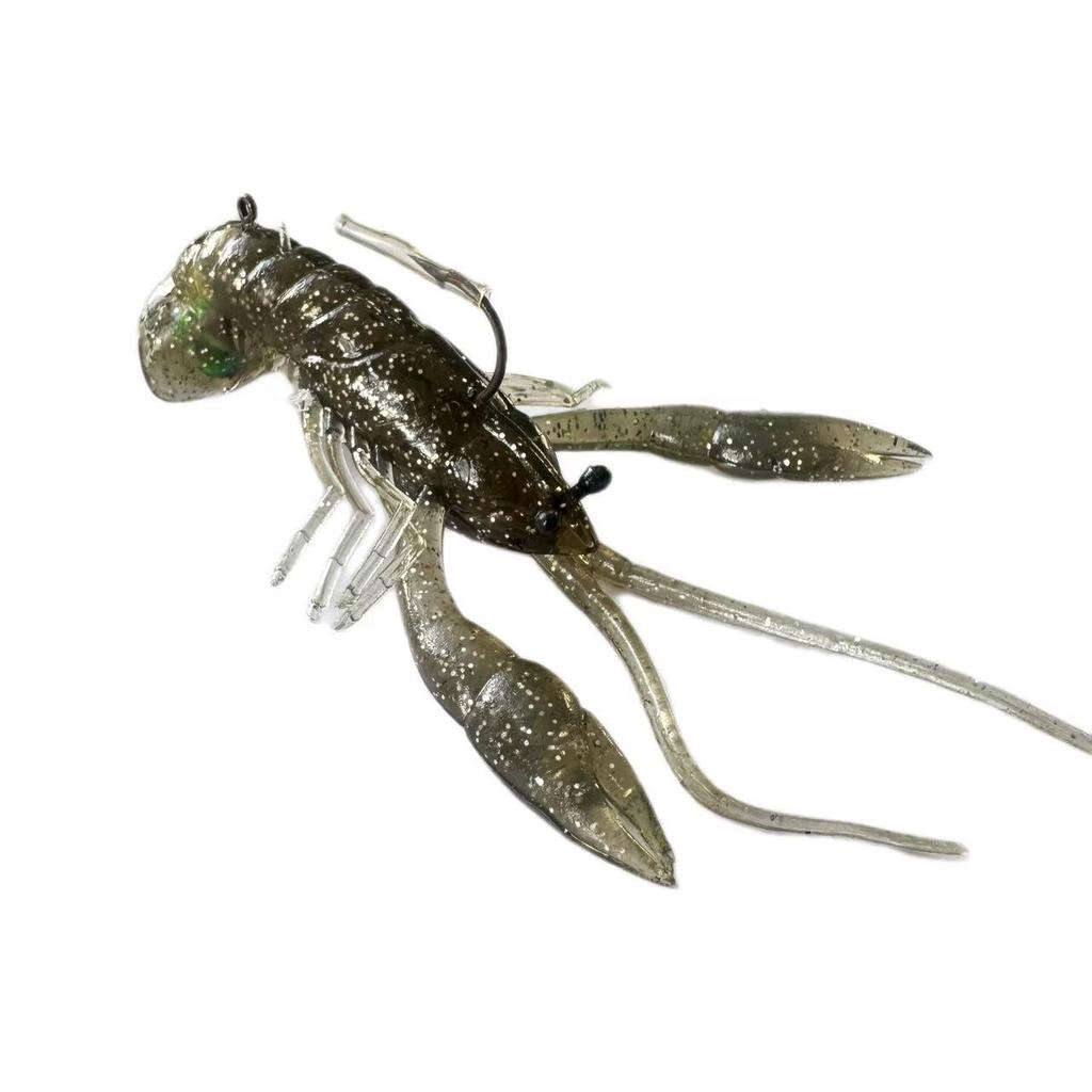 Ready Stock Weiyu Artificial Soft Bait Lobster Lure 10 Cm with Hooks for Pike Sea Bass Salmon Mackerel-Ocean Bottom Fishing