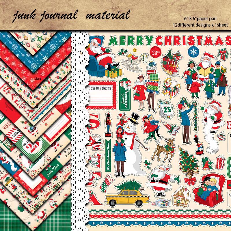 

Christmas Old Man Decoration: 12 Paper Sheets for Seasonal Greetings and Journal