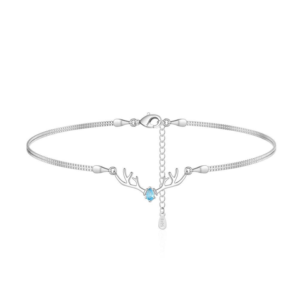 Korean Style Deer Jewelry Set: Necklace, Bracelet, Ring & Earrings for Women