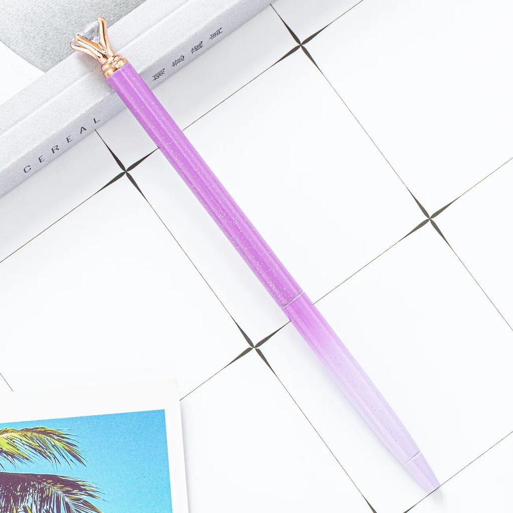 Spinning Ballpoint Pen Roller School Office Supplies Wedding Stationery Crystal Diamond Metal Rose Gold Luxury