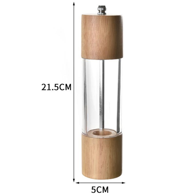 Wooden Manual Salt Pepper Mill Grinder With Adjustable Ceramic Core Salt Grinder And Pepper Mill Acrylic Kitchen Accessories New
