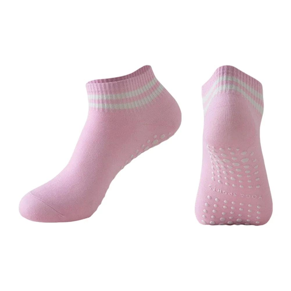 

Professional Yoga Socks Anti-Slip Silicone Dots Moisture Wicking Dance Pilates Cotton Socks Home Floor Socks Workout Accessories рожевий