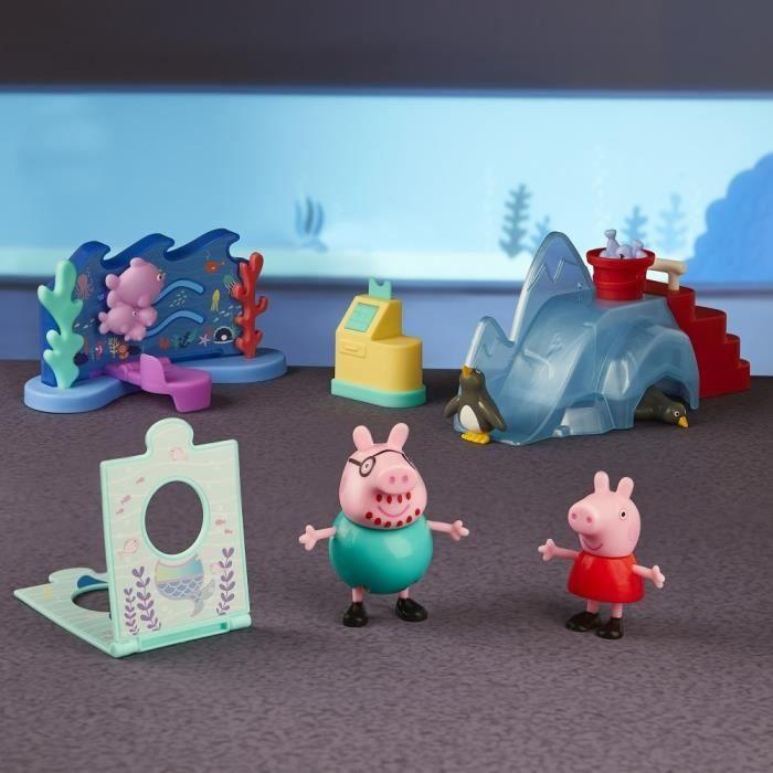 Jouet préscolaire peppa pig à l'aquarium avec 4 figurines et 4 accessoires