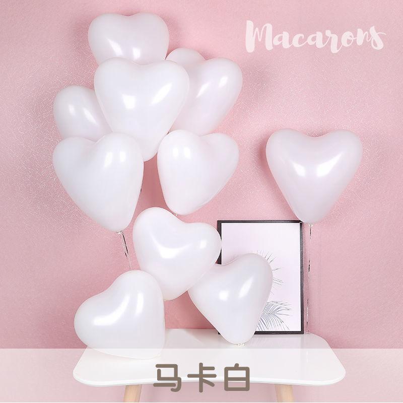 Macaron Heart shaped Love Balloon Wedding Decoration Birthday Party Proposal Confession Balloon Scene Decoration Background Prop 100pcs
