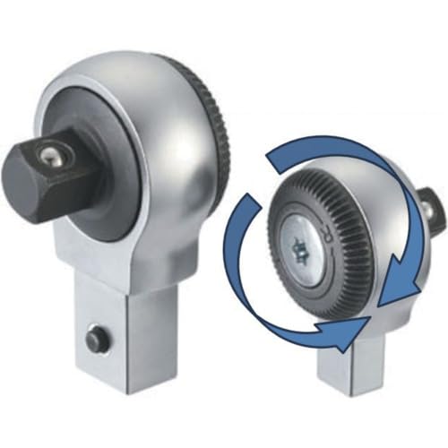 TRUSCO Round Ratchet Head, 9.5mm Drive, 9x12mm Mounting Size, RRH3-912