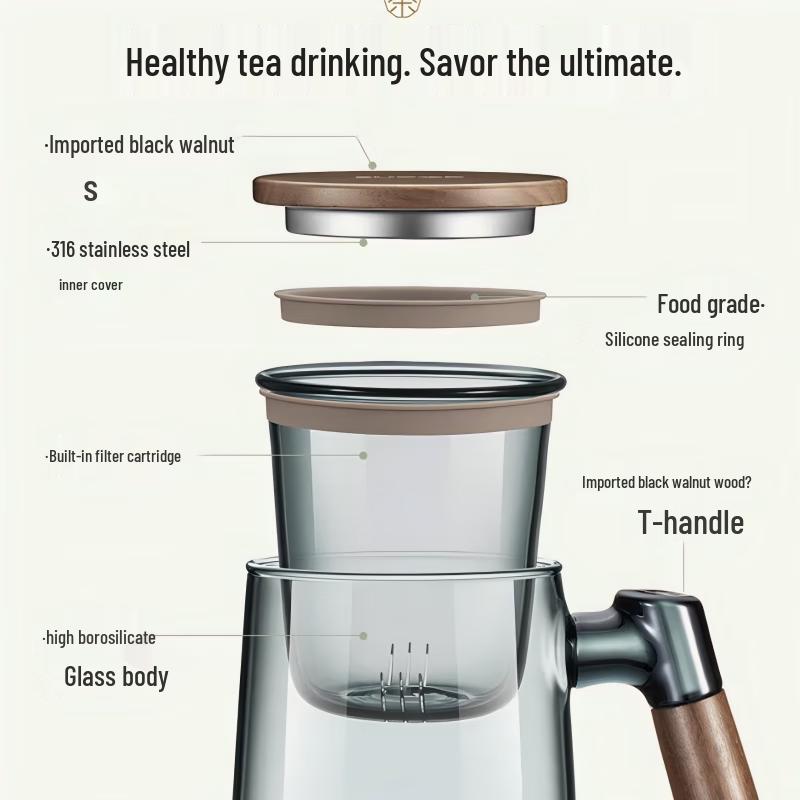 Supor Glass Tea Infuser Cup with Spout