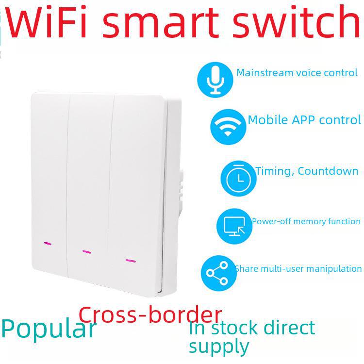 Longspu 86-Type WiFi Smart Switch: Pojedynczy przewód fazowy/neutralny, przełącznik ścienny zgodny ze standardem Graffiti
