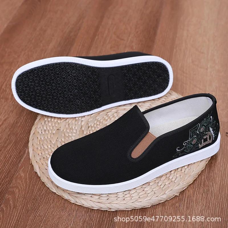 Fashion New Spring and Summer Men's Embroidered Vulcanize Canvas Shoes Comfortable Lightweight Men's Shoes for Spring/Autumn