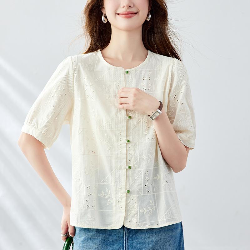 

Абрикосовая футболка с круглым вырезом, женская, с короткими рукавами, летняя, новая, топ с китайской вышивкой, женская футболка XL абрикосовый