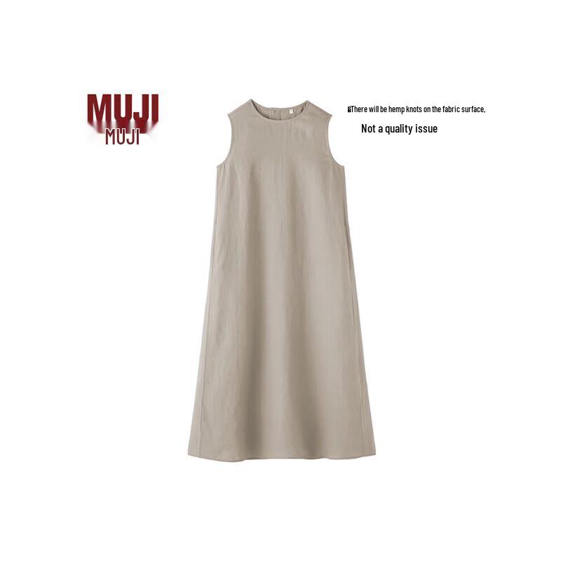 MUJI Women s Hemp Washed Sleeveless Dress S