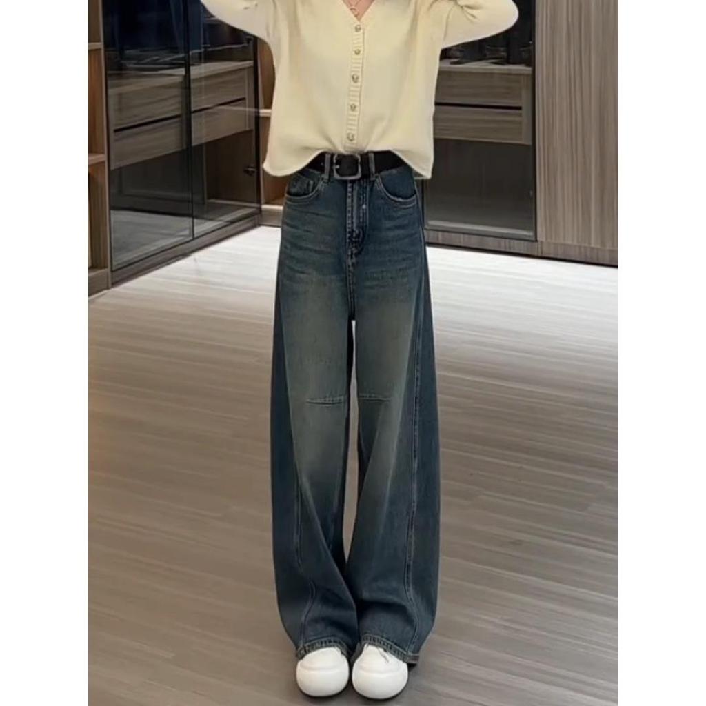 Plus Size Women's High Waist Slimming Wide Leg Jeans - Autumn 2024 Collection