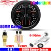 ZMFJH 7 Color LED 80MM Gauge Multifunctional Water Temp+Oil Pressure+Fuel Level Gauge+Voltage with 0-190ohm Oil Float Sensor 12V