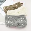 Warm And Stylish Ear Warmer Winter Headband For Women Lightweight New Pearl Knitted Cross Headbands