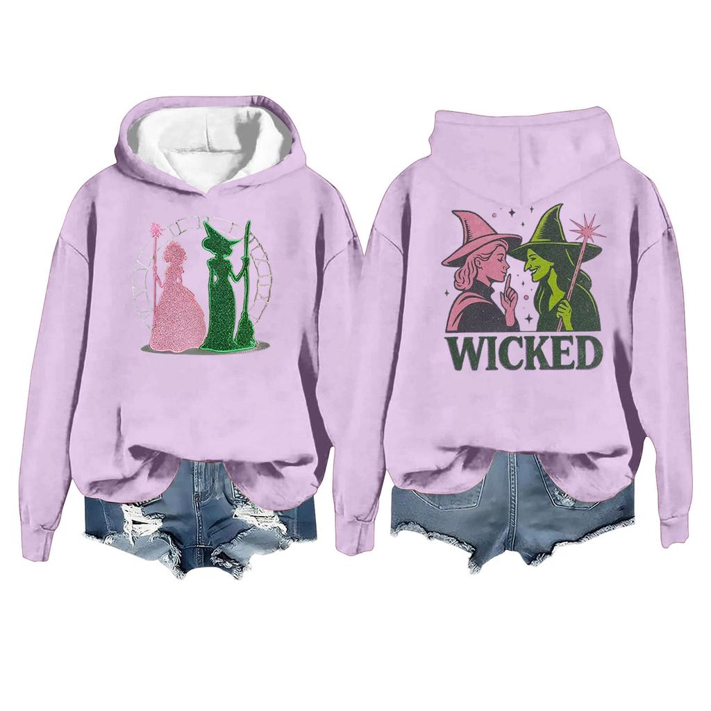Women's Fashion Casual Long Sleeve Loose Printed Pullover Sports Long Sleeve Hooded Sweatshirt