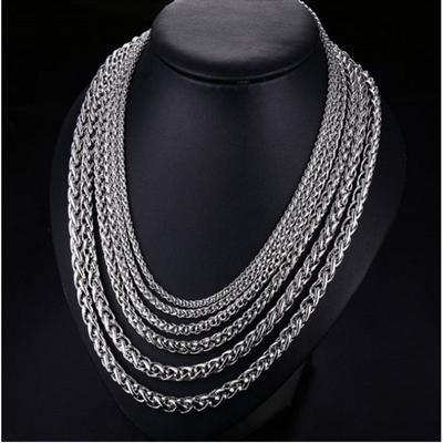 Edelstahl Quadratische Perle 3,0 mm 60 cm Herren Halskette Schmuck Anhänger Europäische und Amerikanische Perlenkette