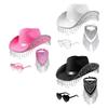 3pcs/Set Bandana Stage Performance Hat Heart Sunglasses Rhinestone Tassel Western Cowboy Hat 3pcs/Set Solid Color