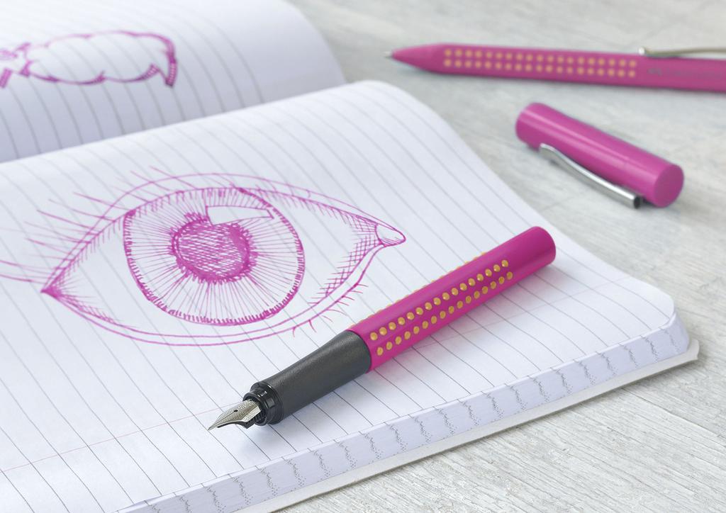 F Fine Nib Grip 2010 Pink Fountain Pen 140924 Officially Imported Faber-Castell Dual-Use,