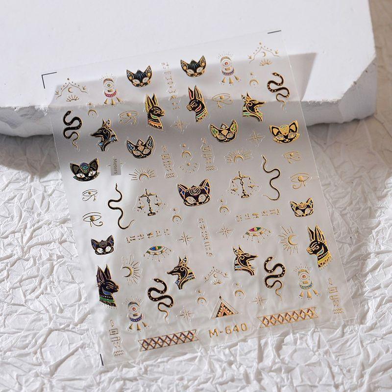 

Hot Stamping Egyptian Snake Cat Element Nail Sticker Waterproof Nail Sticker Decorative Decals Ornament M640 M640 (bronzing)