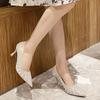 Fashion Shoes for Women's Wedding Bridal Shoes 2025 Crystal Elegant Pointed Toe Thin High Heel Sexy Women's Party Shoe Pumps Women Shoe