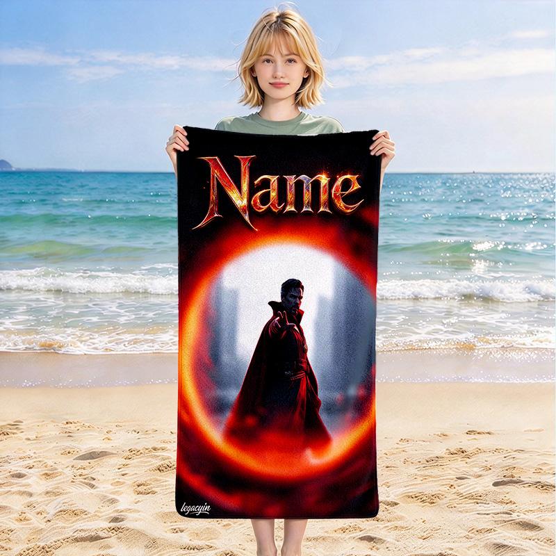 Custom Name Magic Portal Stylish Digital Printing Beach Towel Quick‑Drying Absorbent Blanket for Beach Pool Gym Travel
