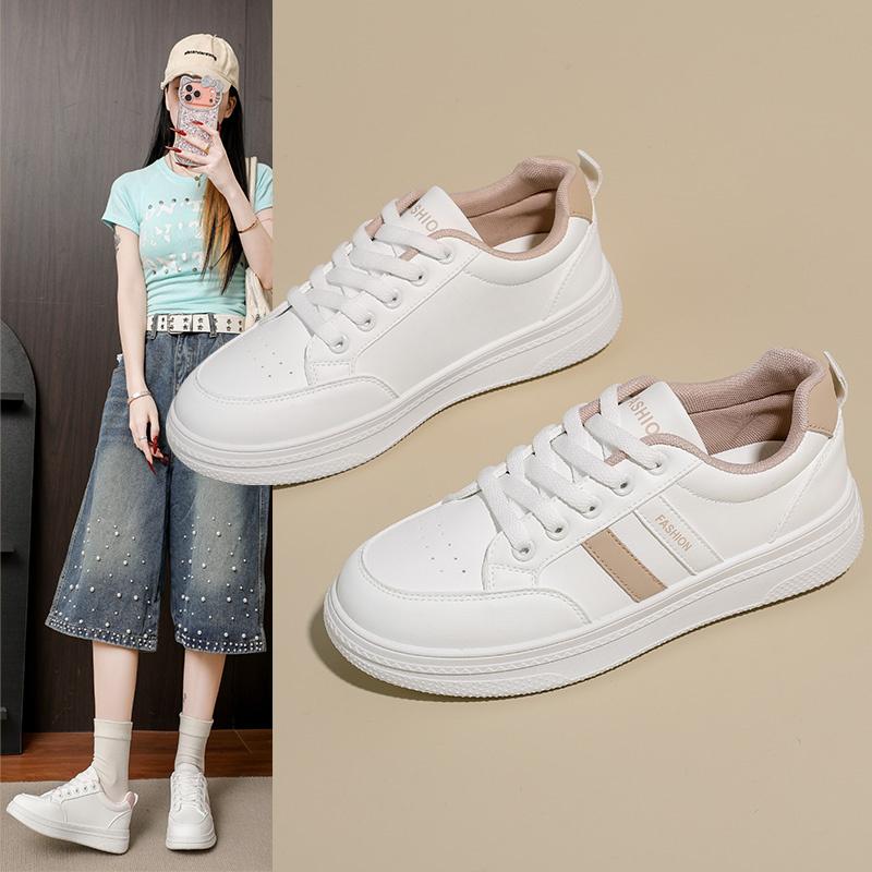 WZ Little White Shoes Women 2026 New Lightweight Thick Bottom Comfortable Versatile Sports and Leisure Board Shoes