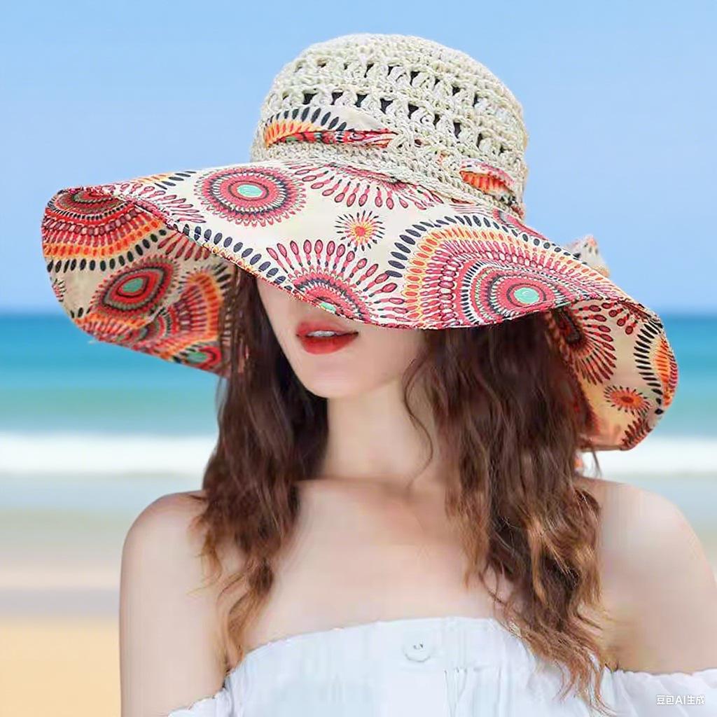 Women's Summer Korean Style Versatile Outdoor Sun Protection UV-Proof Fisherman Hat for Beach Vacation