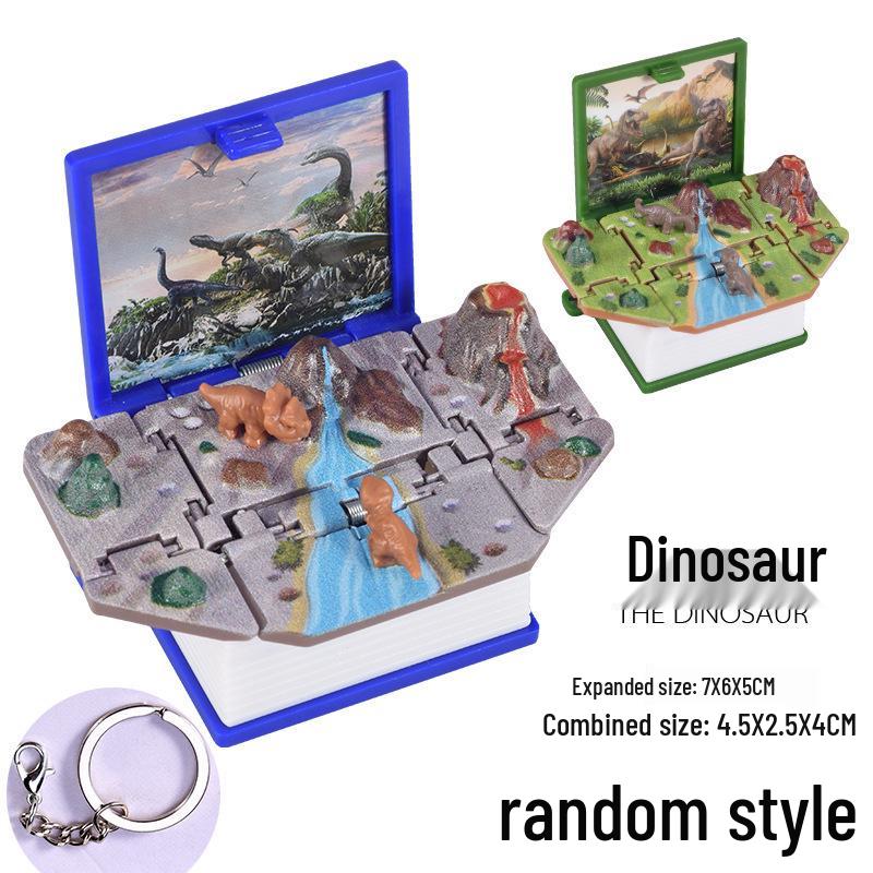 3D Dinosaurier Explodierendes Buch und Astronaut Schlüsselanhänger Schloss - Pädagogisches, Kreatives Dekorationsobjekt zur Entspannung