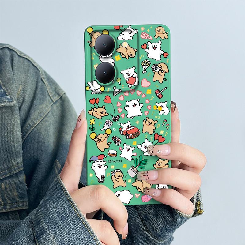 For Vivo Y36 5G Phone Case V2248 Funda Soft Silicone Cute Panda Flower Boys Girls Shell Cartoon Back Cover Protective Casing