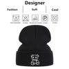 Damen Niedlicher Kleiner Bär Cartoon Stickerei Strickmütze Herren Freizeit Reise Wintermützen Beanies Mütze Hip Hop Mützen