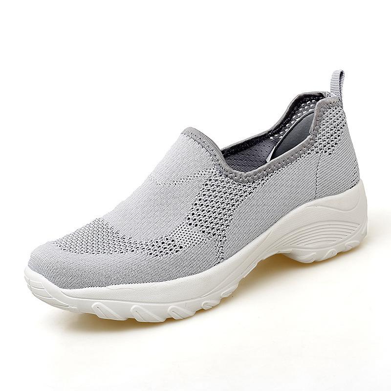 Foreign trade new casual platform sports shoes women's fashion low-top foot-fitting women's shoes fly-woven mesh breathable mother shoes
