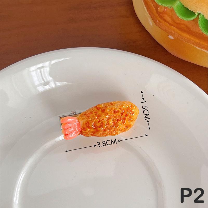 Funny Roasted Chicken Legs Hairpin Crispy Wings French Fries Hair Clips Simulation Food Fried Chicken Hairpins Hair Accessories