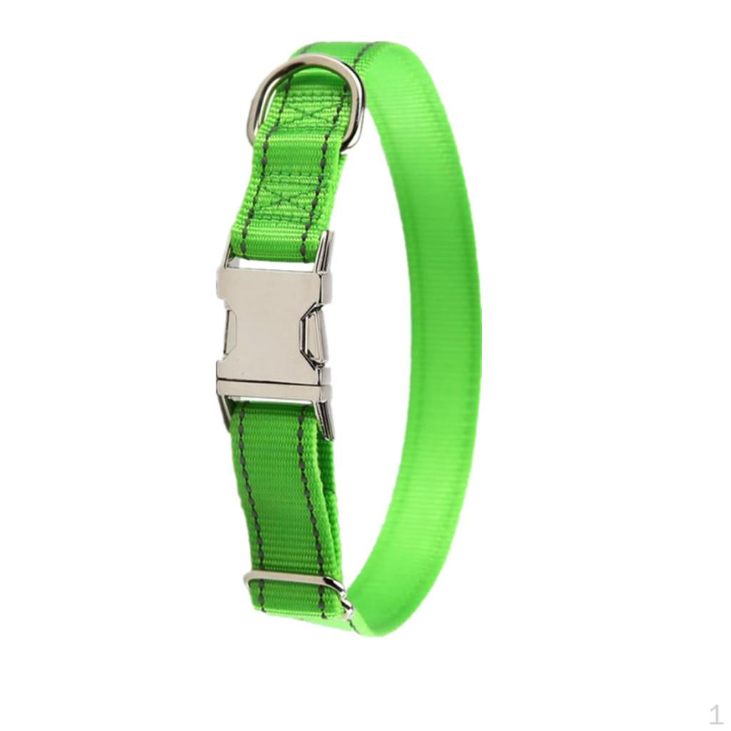 

Adjustable and Reflective Pet Puppy Teddy Safety Neck Buckle Strap Nylon SML M зелёный