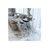 Dream 3-seat Nesting Coffee Table Silver Color Metal Leg Black Unbreakable Mirror