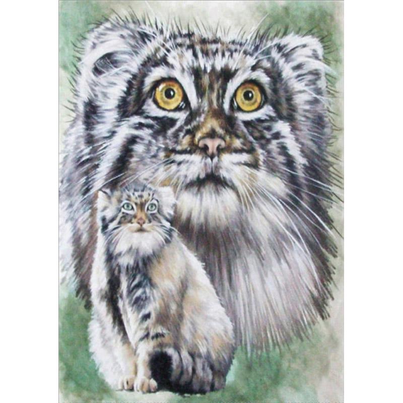 Vollständige 5D-Diamantmalerei zum Selbermachen, Tierfamilie, 3D-Diamantmalerei, runde Diamantmalerei, Stickerei