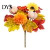 Holiday Gift for Thanksgiving Artificial Sunflower Maple Leaf Bouquet, Fall Flowers, Realistic Silk Faux Leaves Vase Flower Table Mantel Entryway