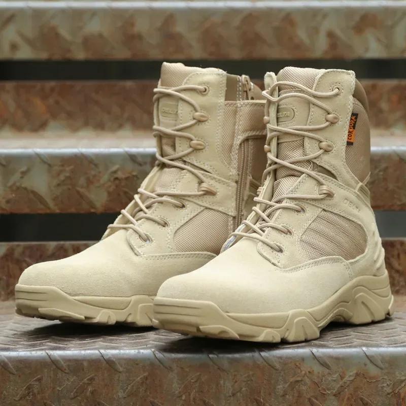 High Quality High Top Tactical Boots New Hiking Shoes Light Delta Combat Boots Special Force Outdoor Wear-resistant Desert Boots