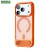 Invisible Folding Metal KickStand for MagSafe Armor Case for iPhone 17 17Pro Max 17Pro Magnetic Frosted Wireless Charge PC Cover