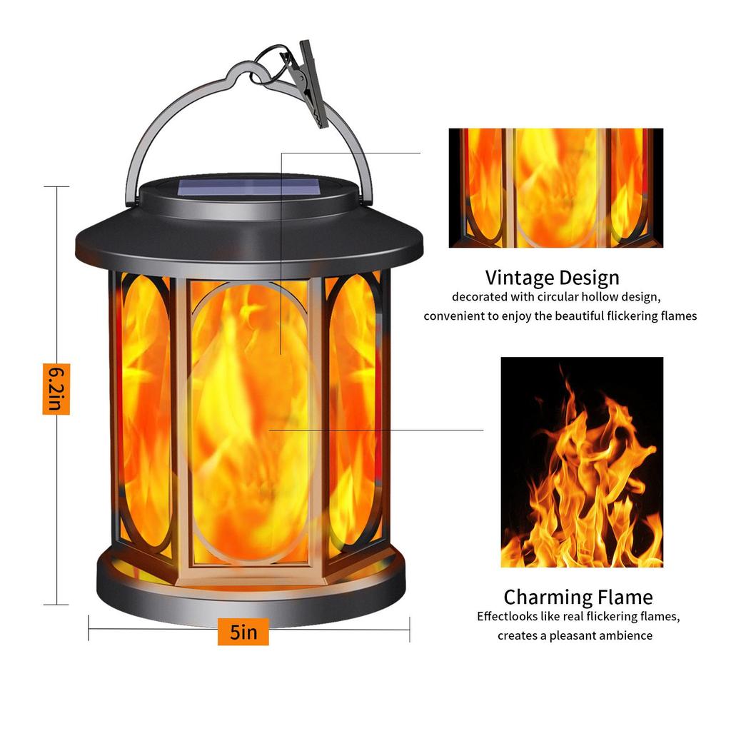 Solar Flame Garden Light for Outdoor Night Landscapes